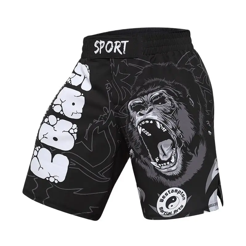 Custom Men No Gi MMA Shorts Jiu Jitsu Fighting Training Shorts For Men Sublimation Elastic waist Grappling Muay Thai  Shorts 6