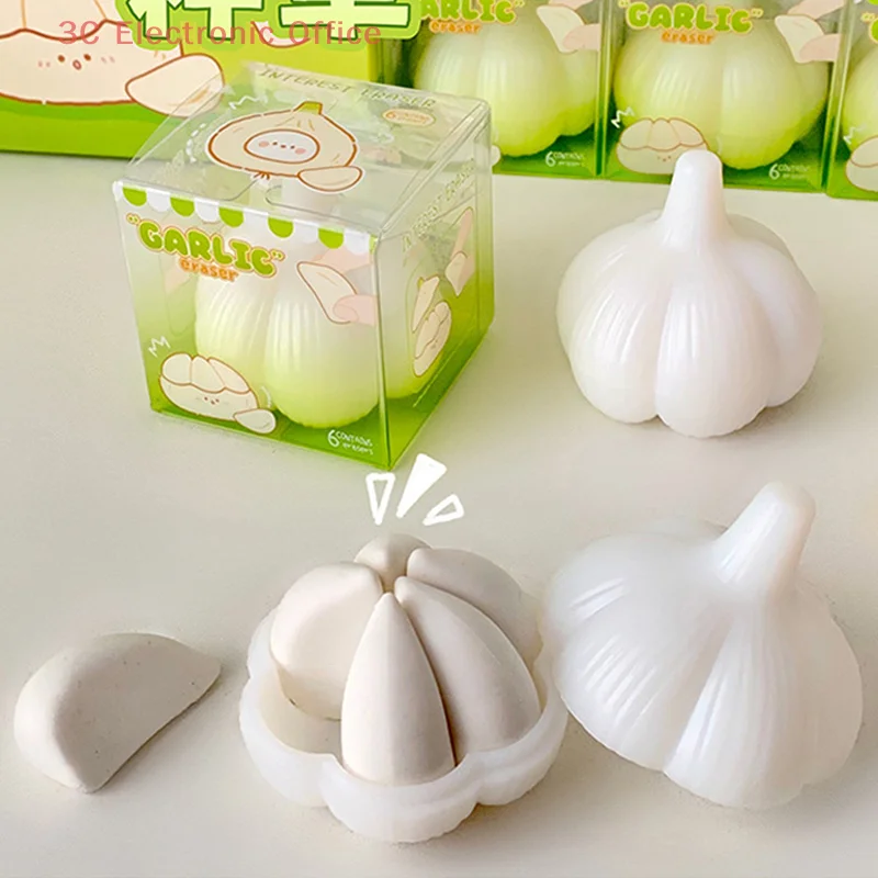 마늘 모양 지우개 Kawaii 참신 고무 지우개 쓰기 드로잉 학교 사무용품 학생 선물을위한 크리 에이 티브 재미있는 디자인
