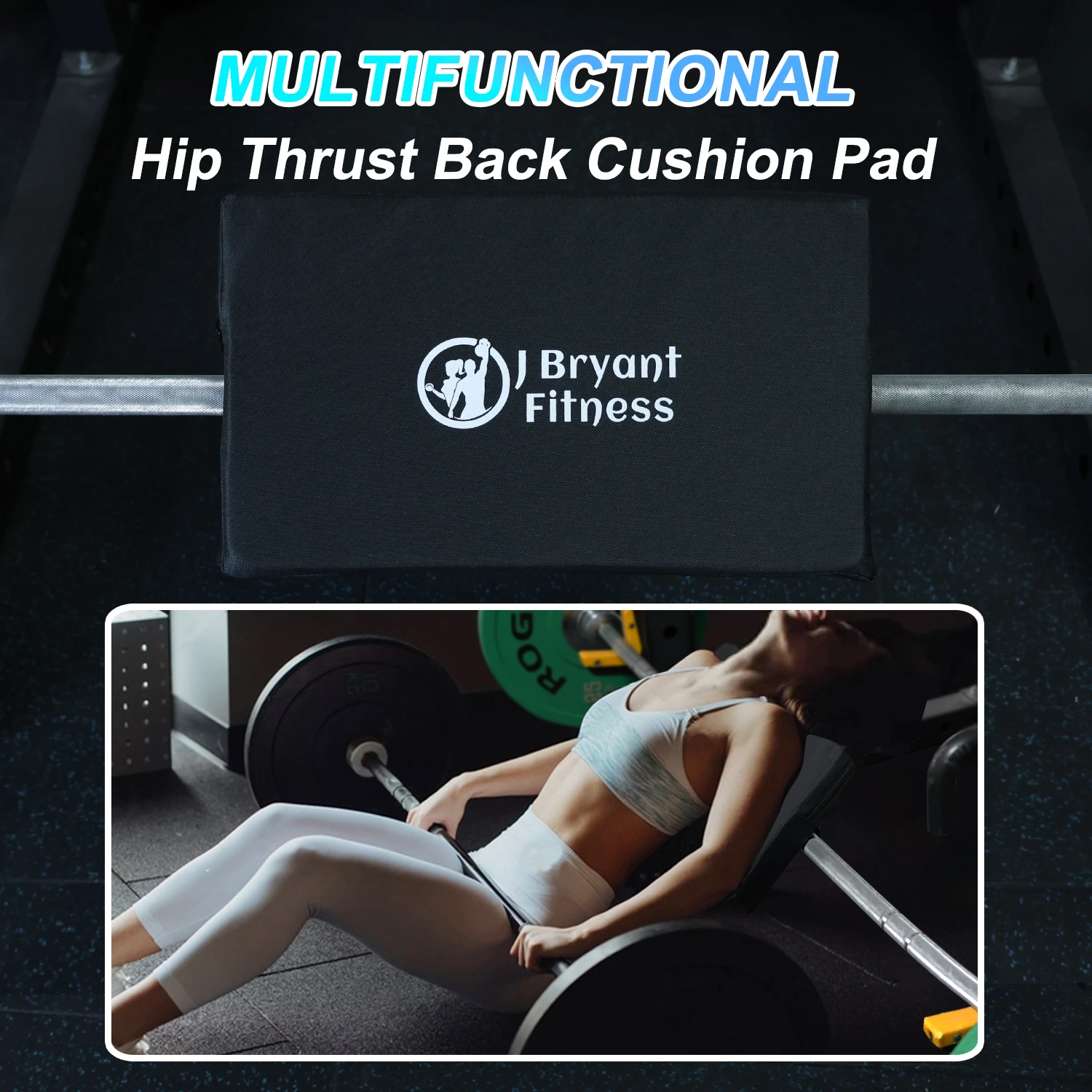 Square Hip Thrust Pad Extra Thick Foam Cushion for Barbell Weightlifting Hip Thrusts Glute Bridges Premium Home Gym Equipment 4