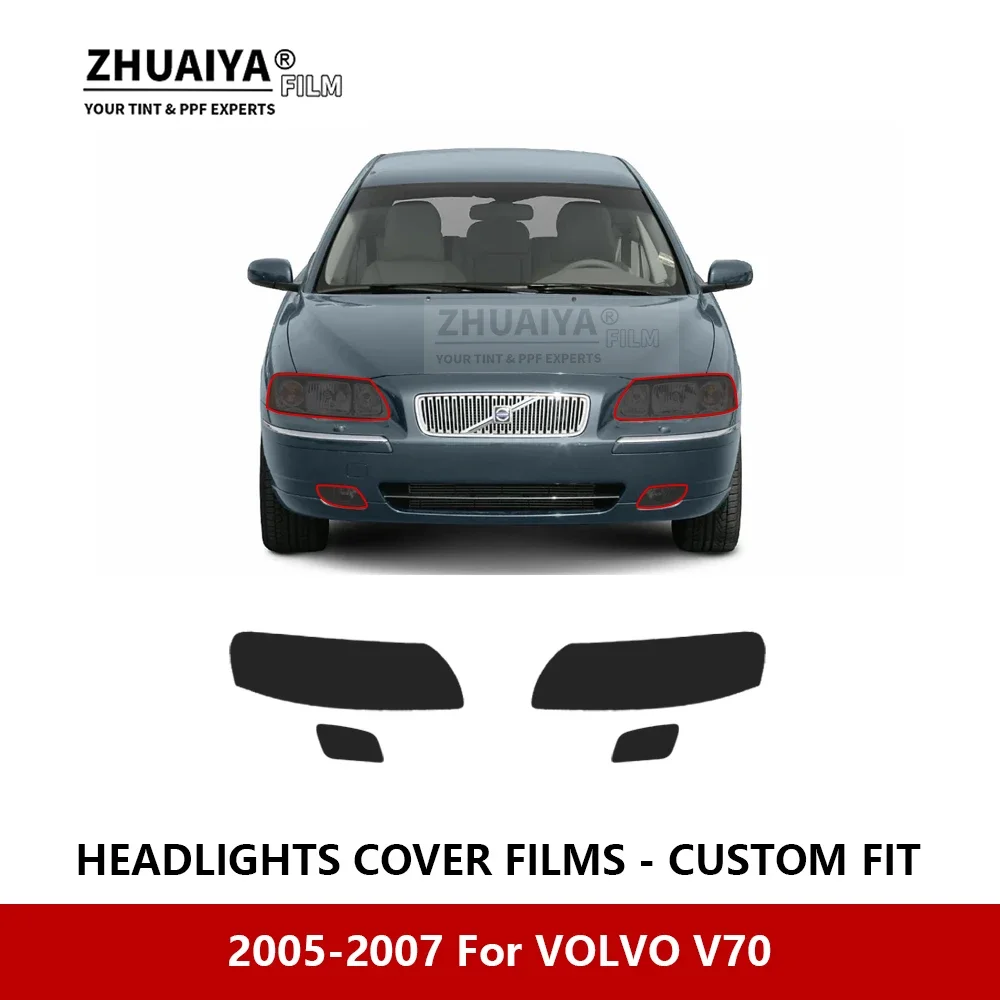

Для VOLVO V70 2005-2007 Автомобильная внешняя фара с защитой от царапин PPF предварительно отрезанная Защитная пленка для ремонта автомобильные наклейки аксессуары