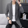 Mens Autumn and Winter Sweaters Men's X-long Knitted Sweaters Jackets Men Long Style Cardigan Solid Color Sweatercoat 6