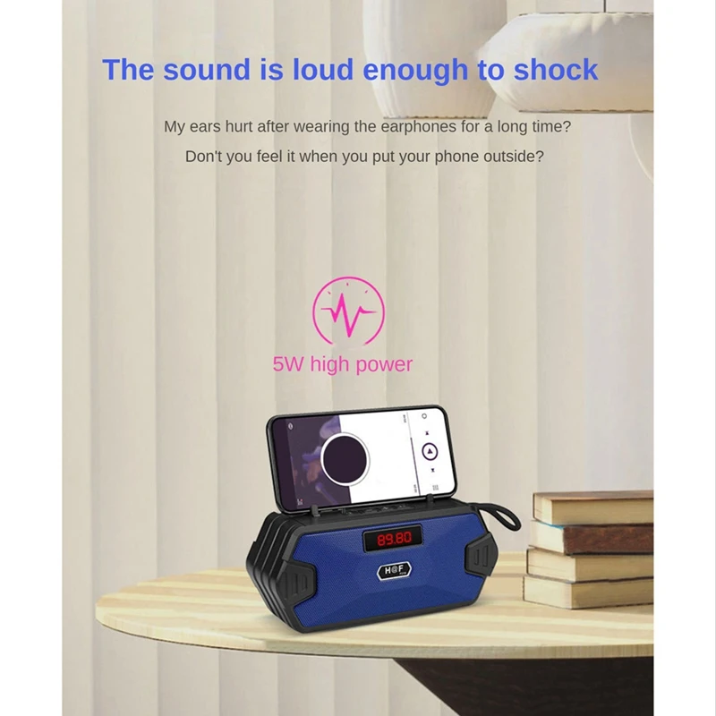 휴대용 무선 블루투스 미니 서브우퍼 지지대, TF 카드, USB 스피커, FM 리시버, FM 라디오