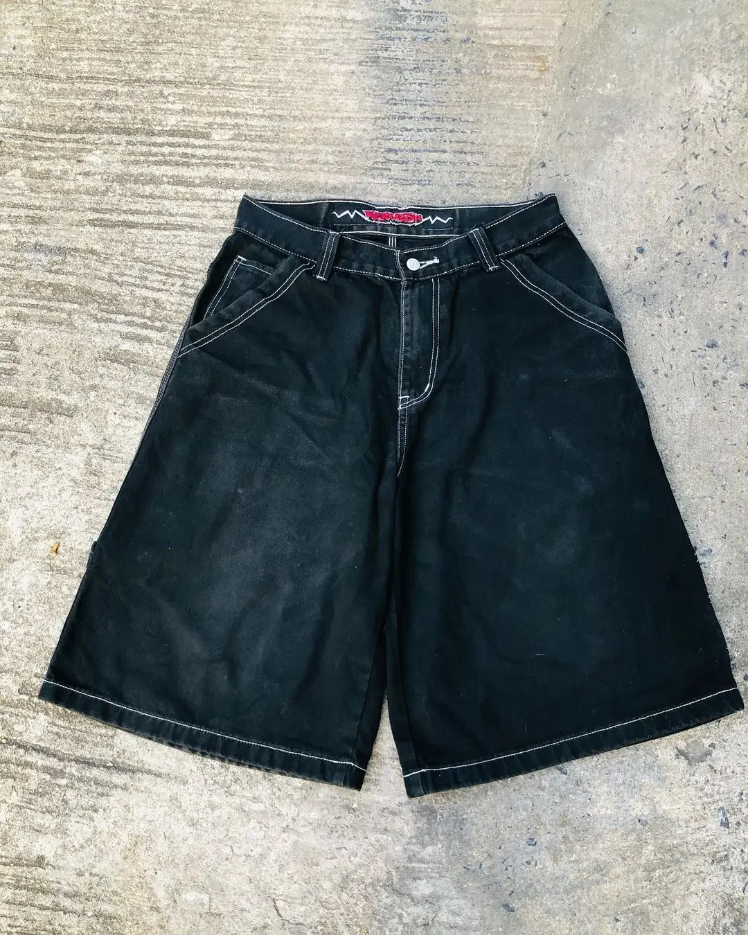 Harajuku Y2k Wexwear Embroidery Skateboarding Jeans Denim Men Letter Graphic Streetwear Shorts Baggy Gym Basketball Shorts