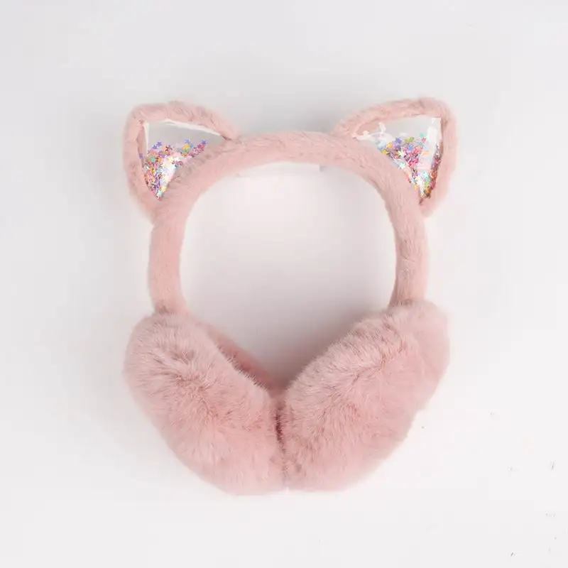 

Lovely Cat Ear Glitter Warm Plush Earmuff Baby Cache Oreilles Child Ear Muffs For Boy Earmuffs For Girls Warmers Winter H299