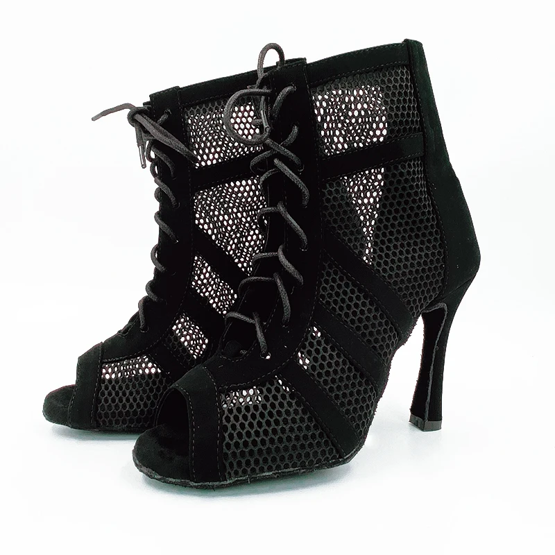 Customized Logo Team Order Black Red Dance Booties Latin Booties Salsa Ballroom Women Dance Shoes 33-44 size 6cm to 10cm Heels 2
