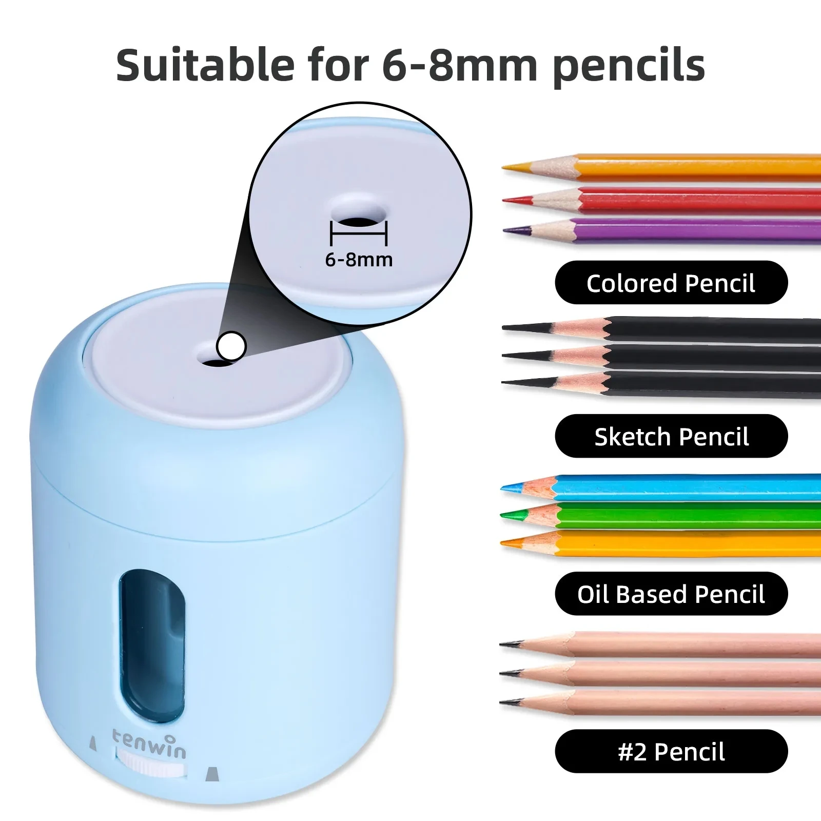 텐윈 텅스텐 강철 날 연마 도구, 전기 연마기, 학생 문구용품, 노동 절약 샤프너