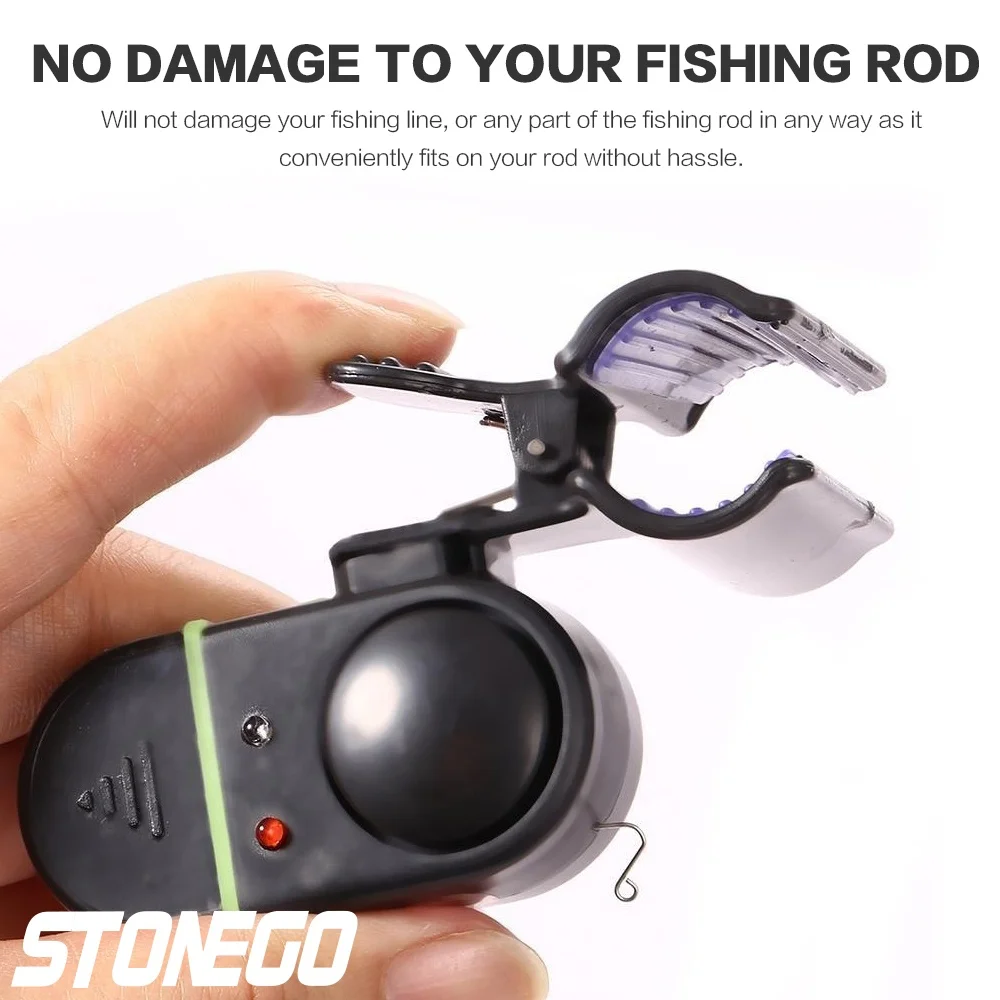 FLYSAND Fishing Alarm – Clip-on Bite Alert with Sound, LED Light, and Buzzer for Fishing Rods. 4