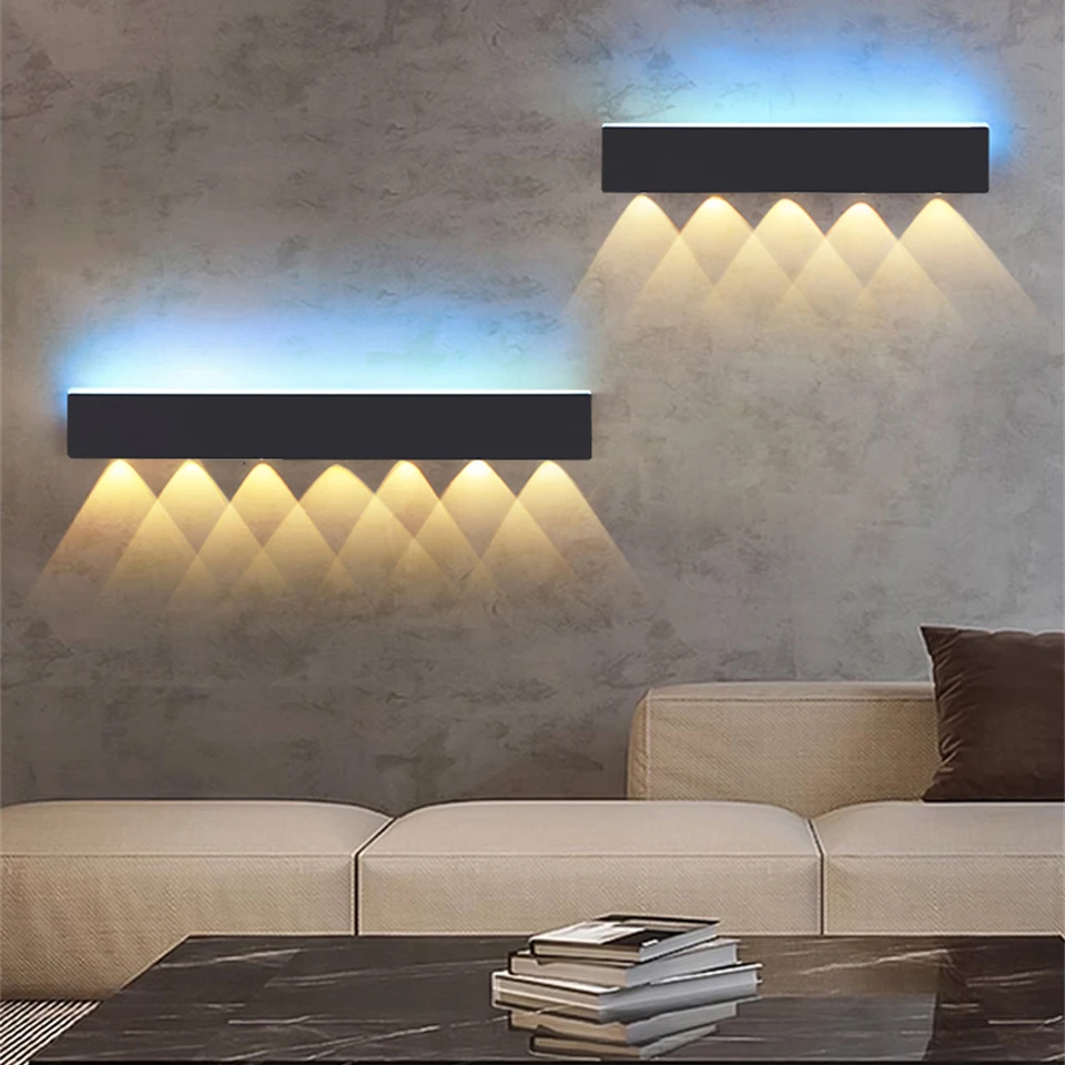 

Modern LED Spotlights Wall Lamp Nordic Long Strip Wall Lights Bedroom Bedside Living Room Background Wall Sconce Light Fixtures