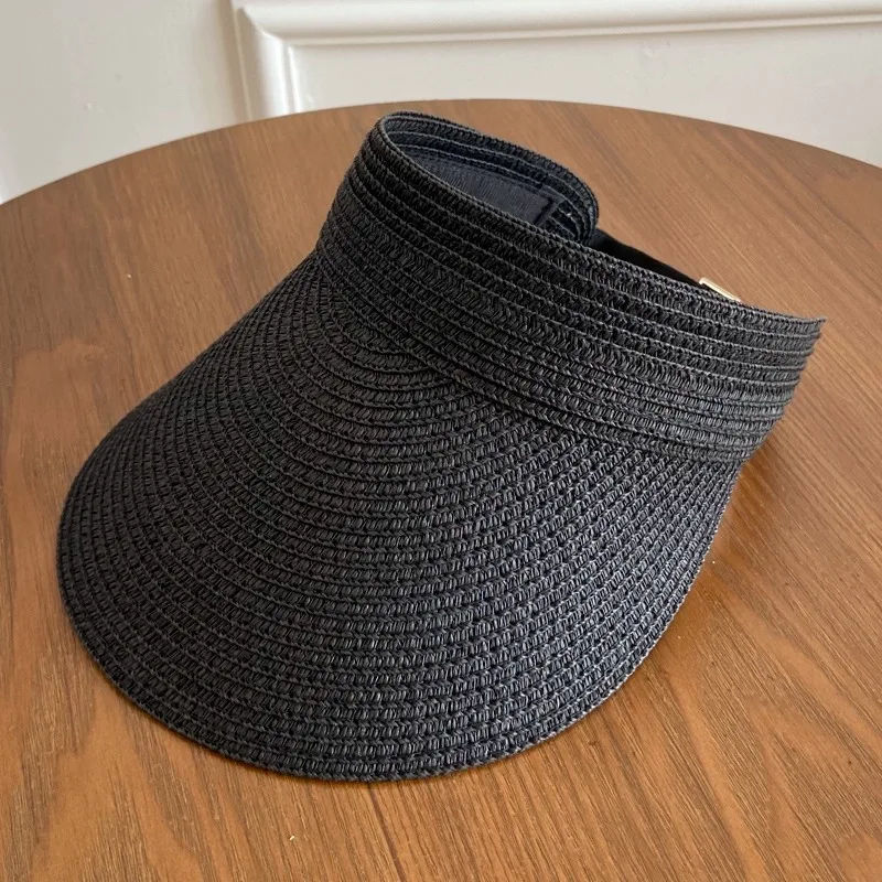 Summer Women’s Sunscreen Hat Adjustable Fashionable Empty Top Big Brim Straw Hat for Outdoor Vacation Safety Accessories Wide-brim hats