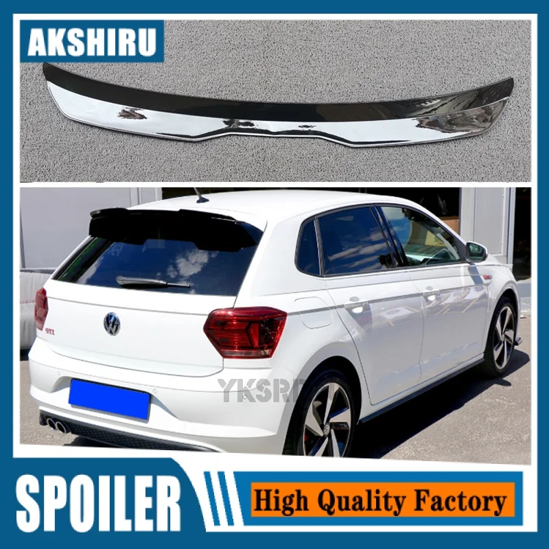 Spoiler Extension Per Volkswagen Polo Aw Mk6 Spoiler Lip Plastica Abs Nero Lucido Per Vw Polo Aw Gti R-Line 2018 - Up Roof Wing