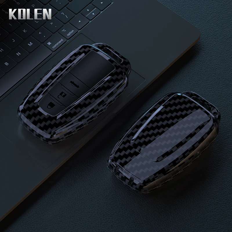 ABS Carbon Fiber Car Key Case Cover Protector Shell Accessories For Toyota Prius Camry Corolla CHR C-HR RAV4 Land Cruiser Prado