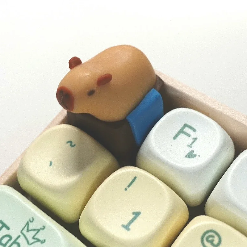 ECHOME Custom Cute Capybara Keycaps Soft Pottery Keycap Handmade 3D