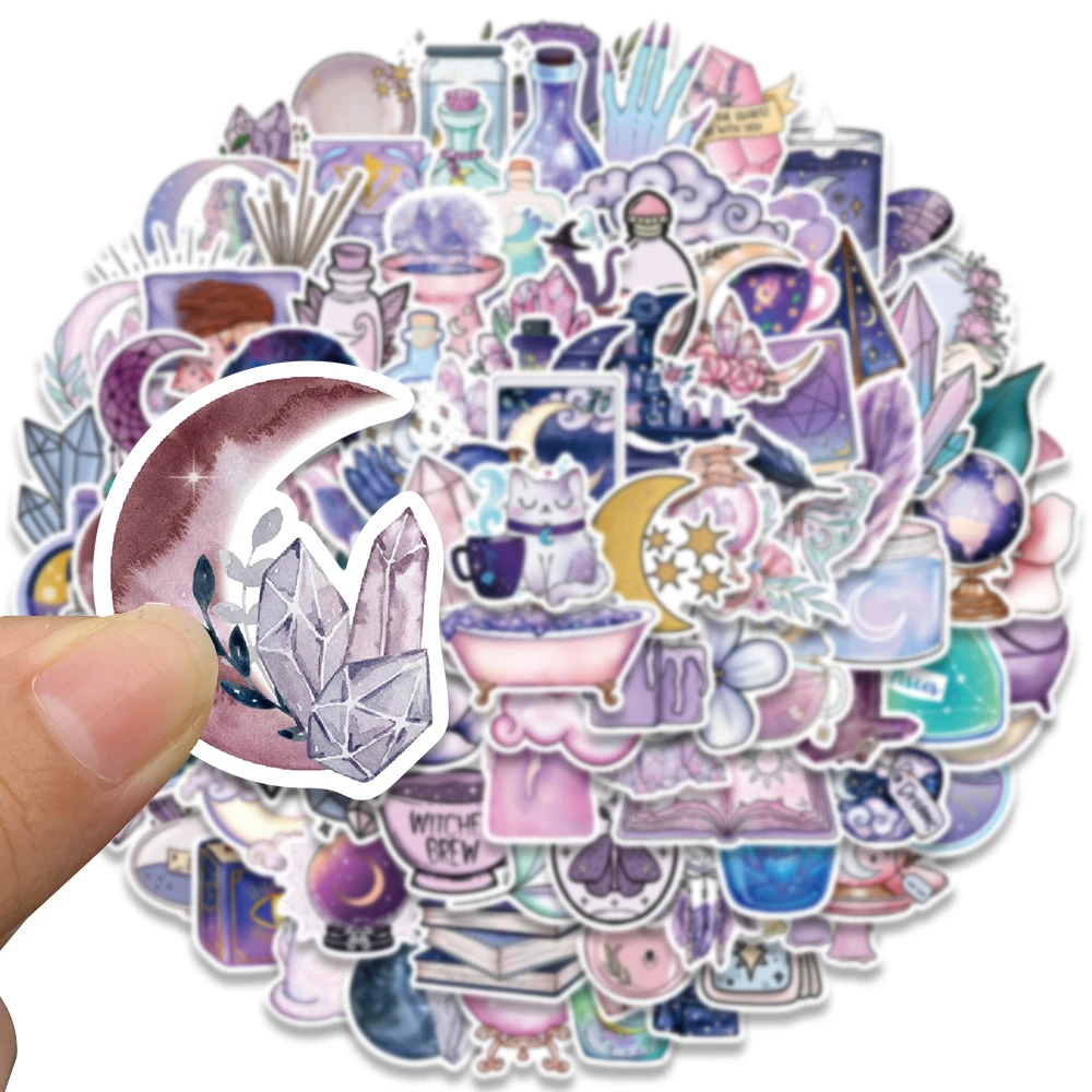 10/30/50/100pcs Cartoon Art Magic Witch Moon Crystal Cute Stickers Aesthetic Decals Laptop Scrapbook Phone Graffiti Sticker Toy 4
