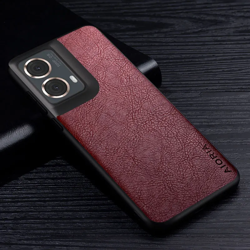 Luxury Leather Litchi Pattern Retro Back Cover Case