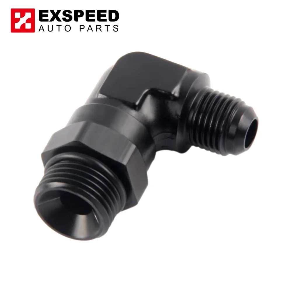 

forged aluminum 90 Degree AN4 6 8 10 ORB swivel Hose End Fitting Adapter Oil cooler Fuel Line