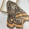 1pcs 70cm Leopard Print Silk Scarf for Women Imitation Silk Light Luxury Versatile Headwear Bag Decoration Clothing Square Scarf 1