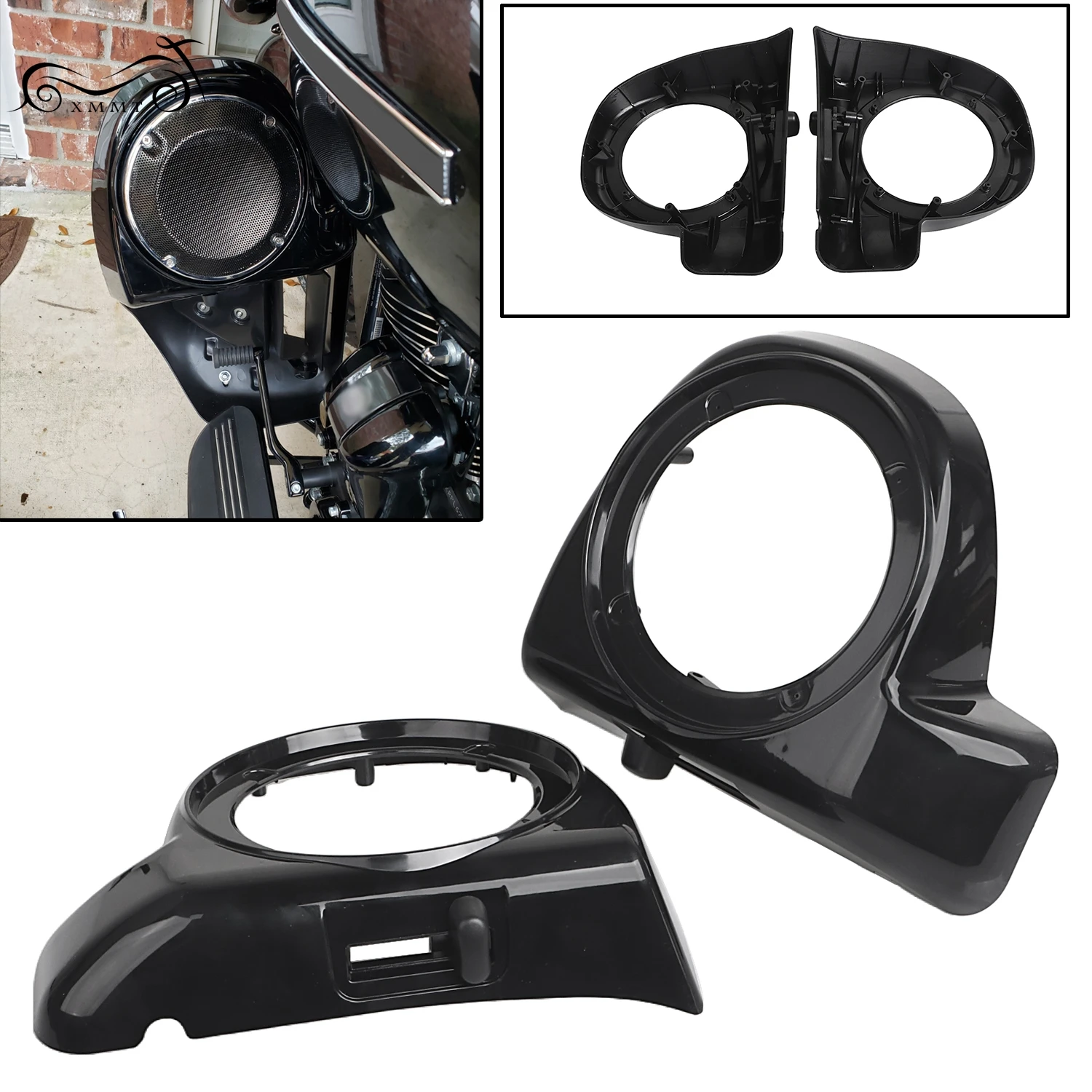 Unpainted ABS Plastic 6.5" Speaker Boxes Pods For Harley Touring 2014- Electra Road Street Glide FLHTCU FLTRXS FLHXS