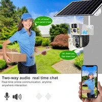 Caméra solaire sans fil pour touristes en plein air, 8MP, 4K, objectif SIM 4G, caméra IP WiFi, vision nocturne PIR, V380 Pro, moniteur de protection de sécurité CCTV 6