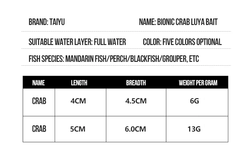 Taiyu Bionic Crab Angel köder 6g 13g Silikon Weich köder gefälschte Köder für Tintenfisch Tintenfisch Angeln Jig Kopf lockt Seefisch gerät – Detail 11
