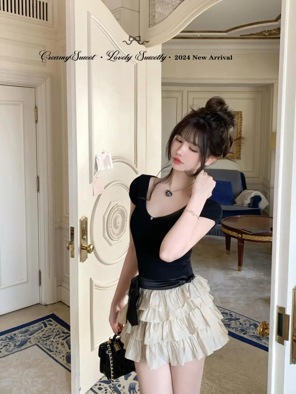 Y2K Polka Dot Two-piece Set Women Chiffon Halter Sleeveless Top Ruffles A-line Cake Mini Skirt Summer New Korean Fashion Outfits
