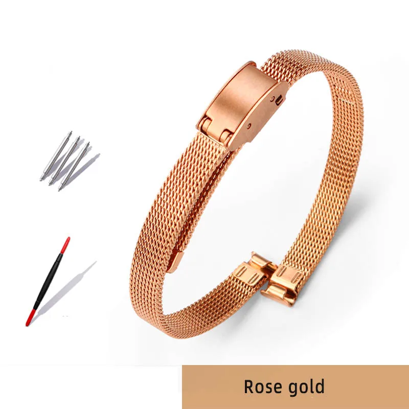 Sleek Women's Stainless Steel Mesh Bracelet Watch Strap - Ultra-Thin Design