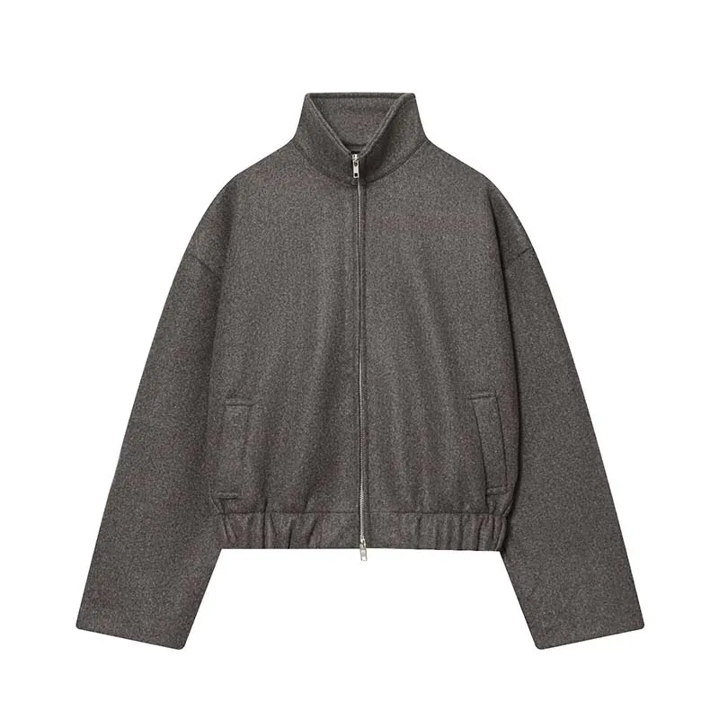 2025 Women Jacket Fashion With Zipper Short Coats Casual Loose High Street Bomber Jackets For Women Long Sleeve New Outerwear