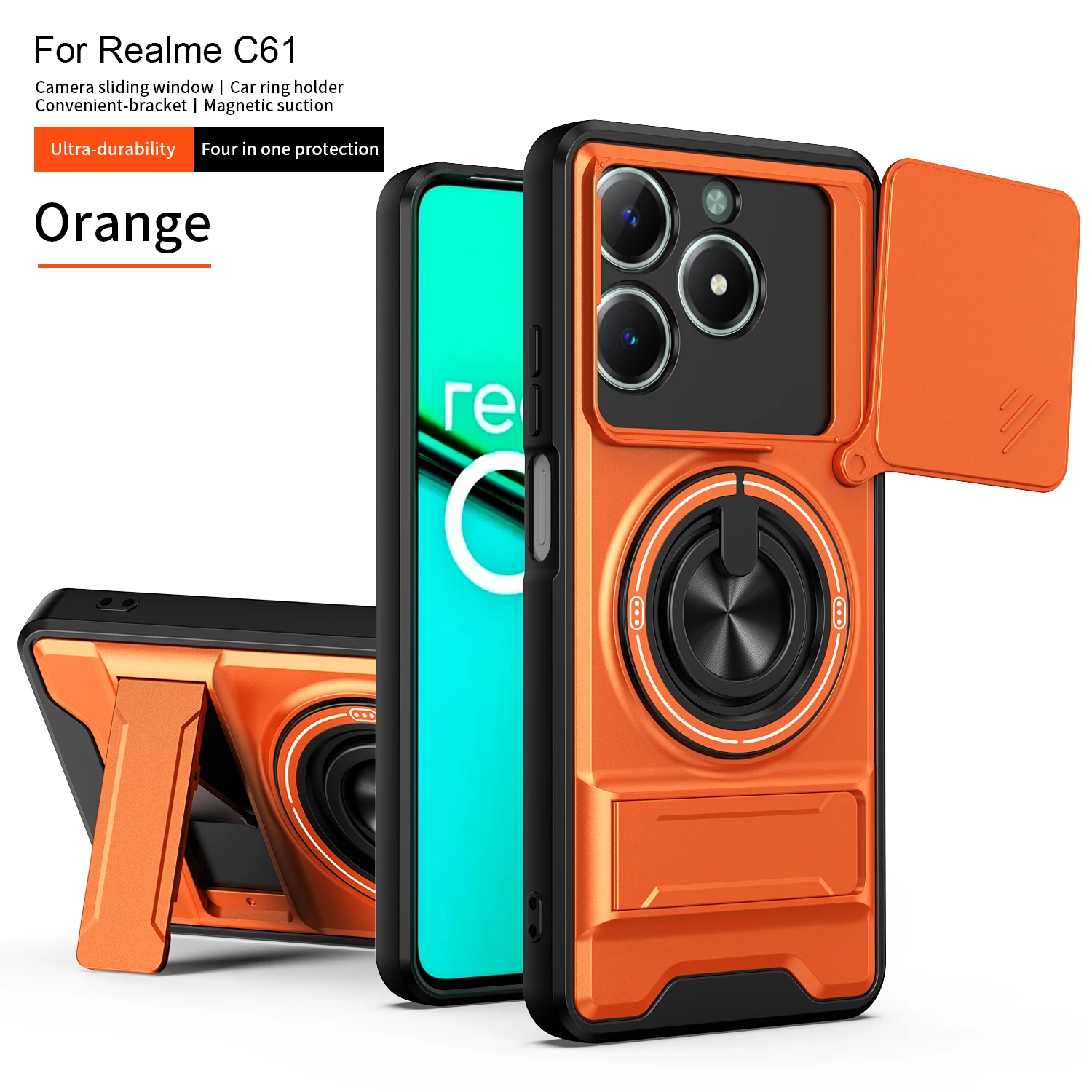 360° Rotating Ring Holder Magnetic Phone Case Protective Cover