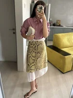TARUXY Fashion Snake Pattern Straight Skirt For women High Waist Slim Long Skirt Ins Hot Streetwear Female Skirt Summer New 2025 - Image 2