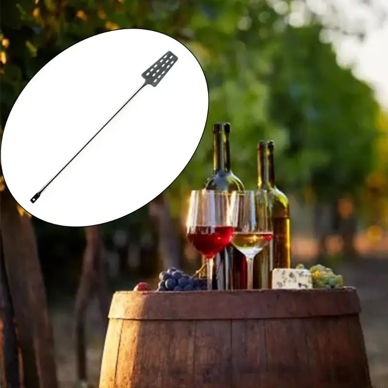 34YA 60.5cm Stainless Steel Wine Tun Mixing Stirrer Paddle Homebrew with 15 Holes Home Kitchen Bar Beer Wine Brewing Tools