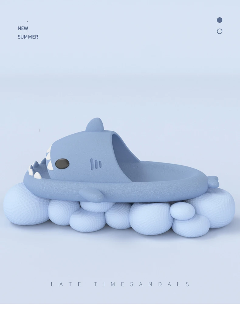 Description Picture 3 of itemGacimy Summer Shark Sandals For Children Soft Kid Thick Bottom Outdoor Beach Slides Boys Girls Cute Cartoon Shark House Slippers