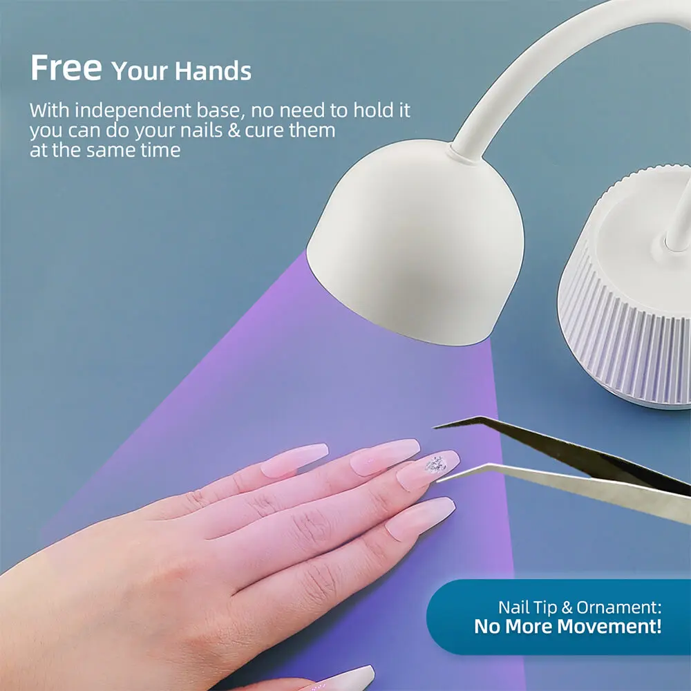 Lampada per unghie a LED Lampada UV Lampada per unghie a polimerizzazione rapida Lampada per manicure Strumenti per nail art con tubo regolabile liberamente a 360°_voghion.com