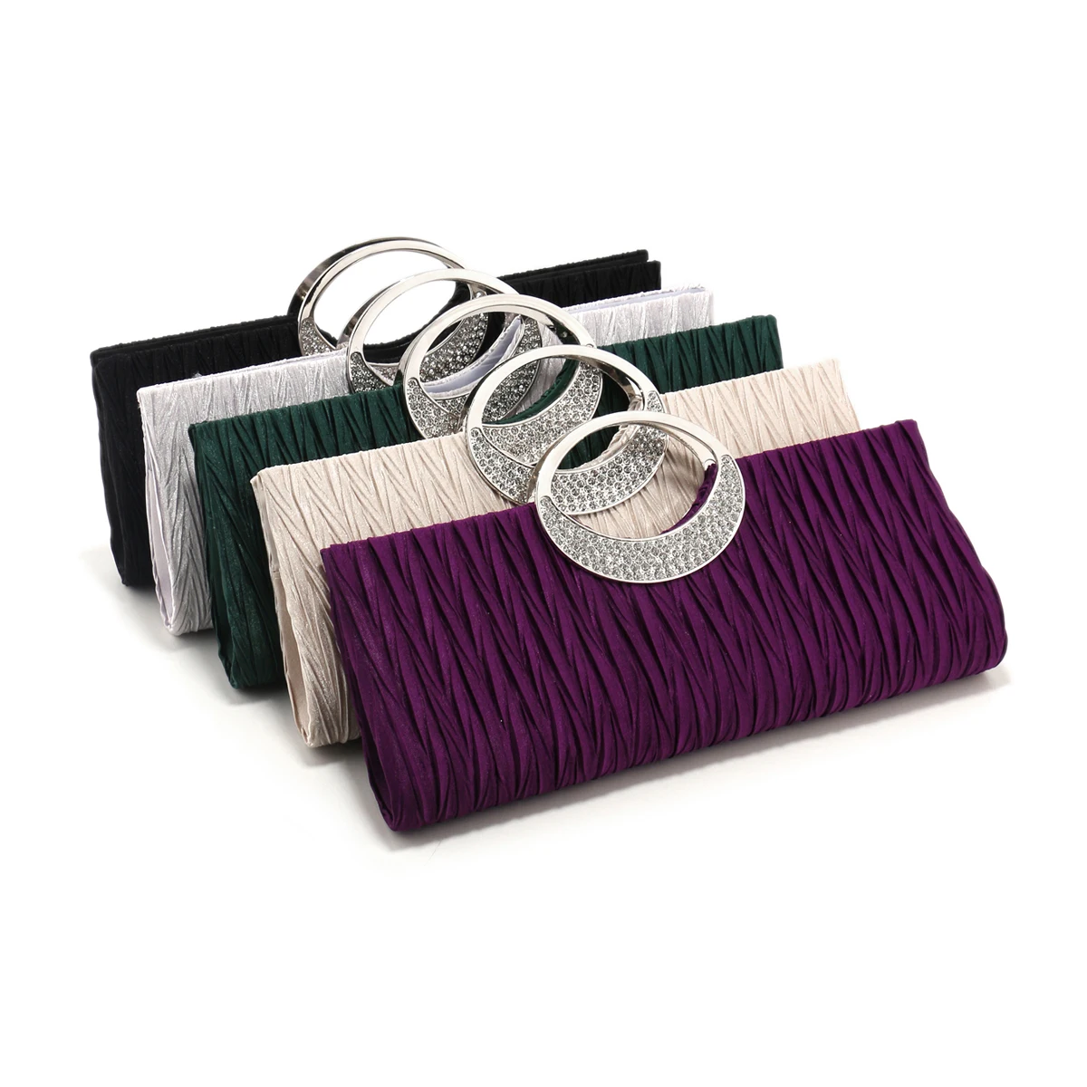 Green Glitter Rhinestone Women Evening Clutch Bags