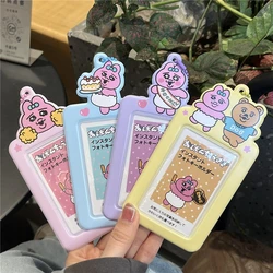 Korean Ins Rabbit 3 Inch Kpop Photocard Holder Photo Card Holder Bag Idol Photo Sleeves Display Pendant Kawaii Stationery