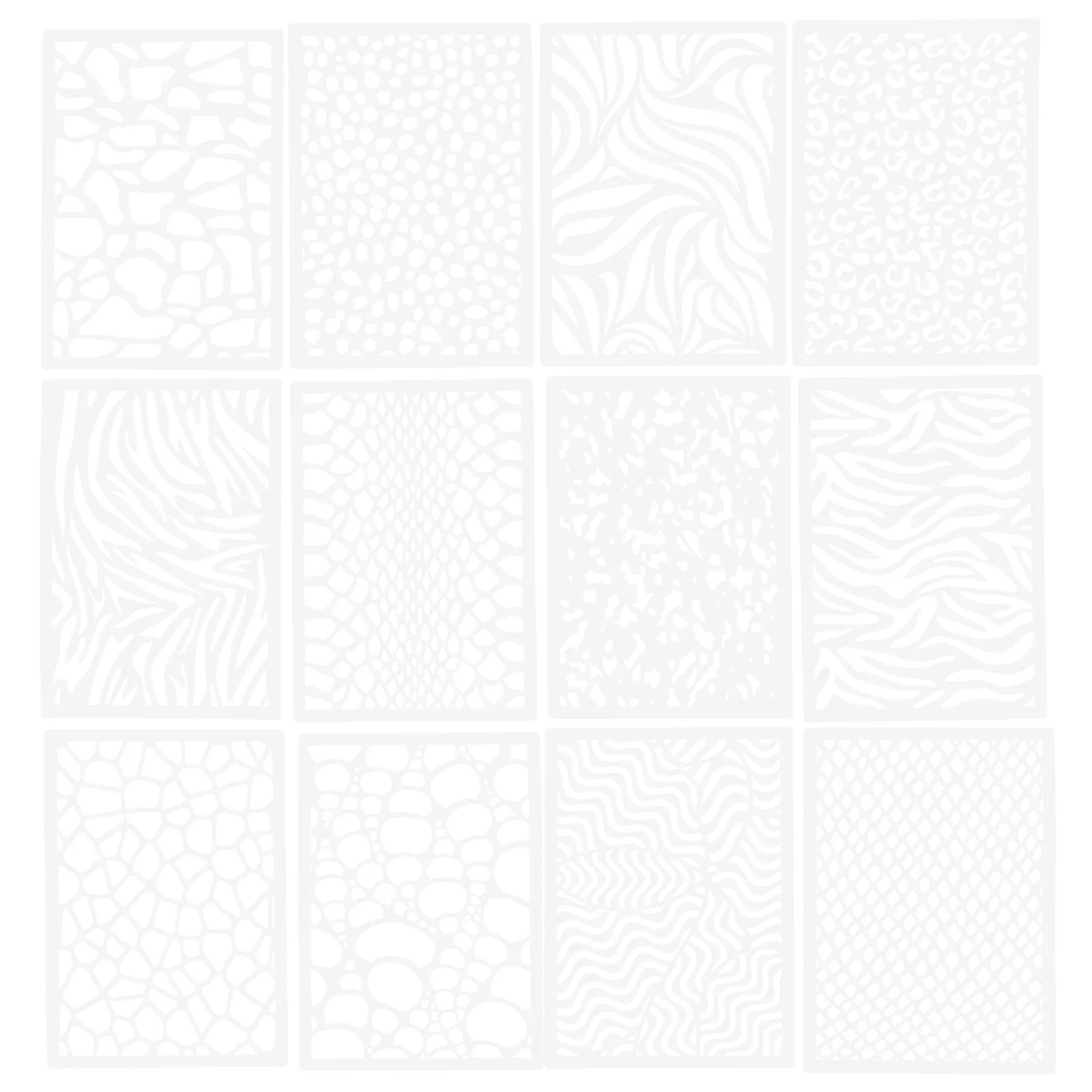 

12 Pcs Leopard Print Spray Stencil Washable Paint Stencils for Painting Portable