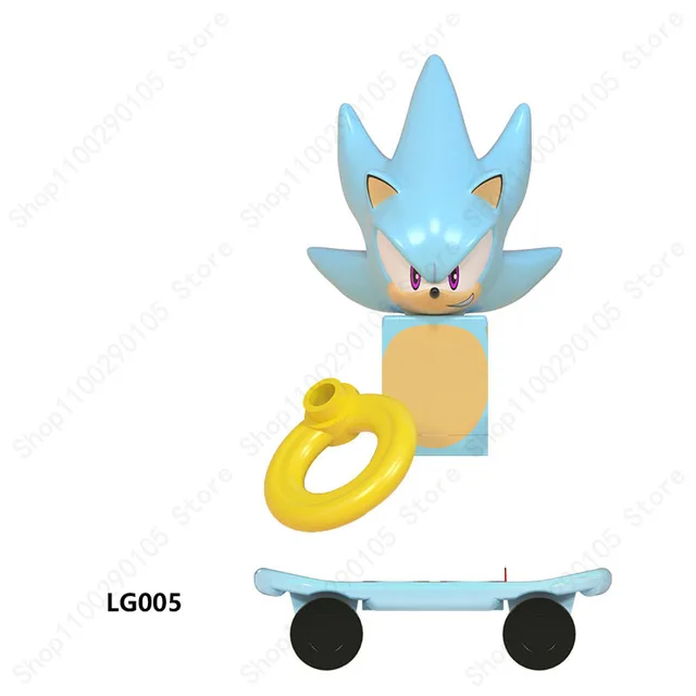 Mini Action Figure Building Block Sonic Teirusu Silver Nakkurusu Shadow Eggman Blaze Storm Knuckles KF6123 LG1001 WM6086 Bricks 005