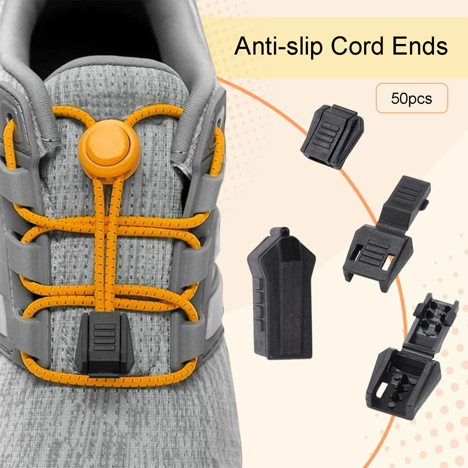 Zipper Pull Cord Ends 10pcs/pack For Paracord Cord Tether Tip Lock Plastic Black Cord End Tip Cord End Lock