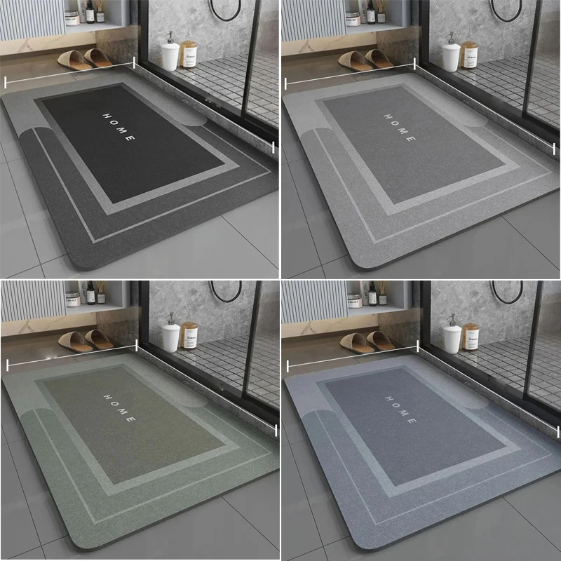 40*60 cm, rettangolare) - (Sfumatura grigia) Tappetino da bagno in terra di diatomee, super assorbente, ad asciugatura rapida, antiscivolo. | Leroy Merlin