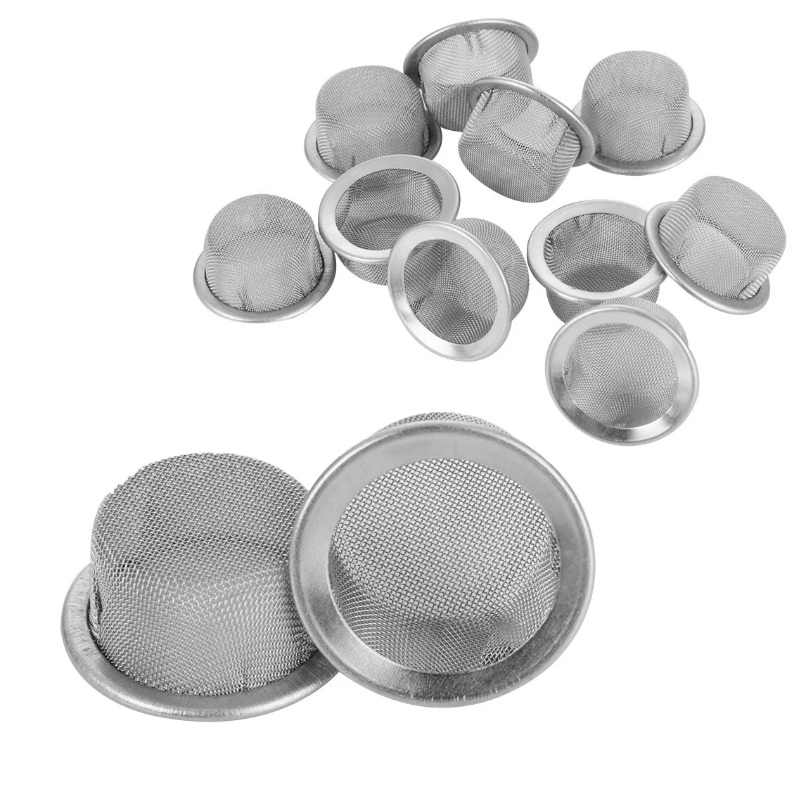 16MM Tobacco Smoking Pipe Metal Filter 100 Mesh Stainless Steel Mesh Screen Pipe Filter Replaceable Accessories 10/20/50Pcs tobacco pipe smoking pipe filters