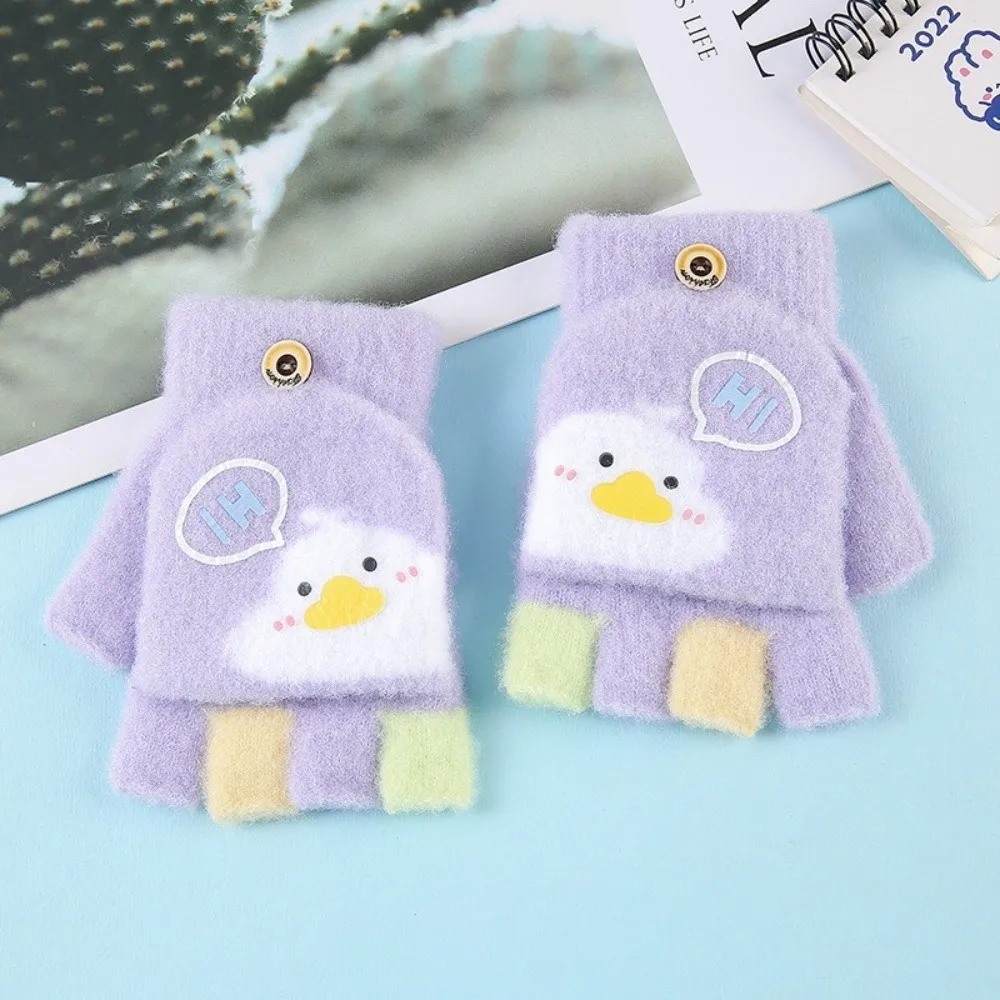 6-10 Years Old Cute Warm Kids Winter Gloves Windproof Coldproof Children Mittens Thicken Soft Knitted Gloves Toddler