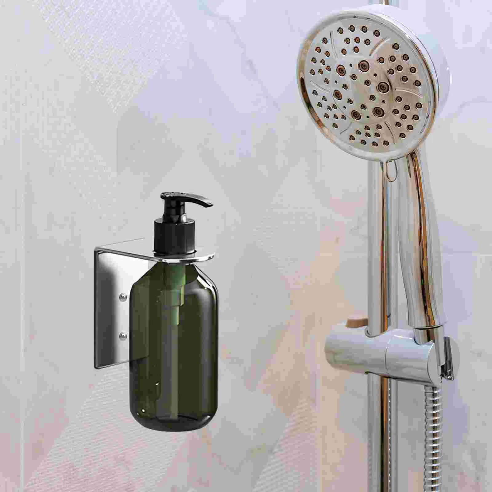 Soap Bathroom Dispenser Holder Liquid Hand Bottle Non-drilling Stand 800X700X500CM Stainless Steel Wall Bracket 4