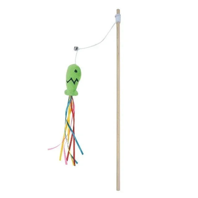 3 Bacchette Con Piume Per Gatti - Giocattolo Interattivo Con Cordini Colorati Per Giochi Indoor - Foto 6