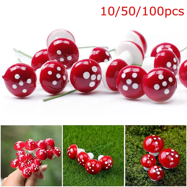 10/50/100Db Mini Gomba Miniatűrök Tündérkert Mohás Terrárium Gyanta Kézműves Mirco Táj Díszítések Mesterséges Tét