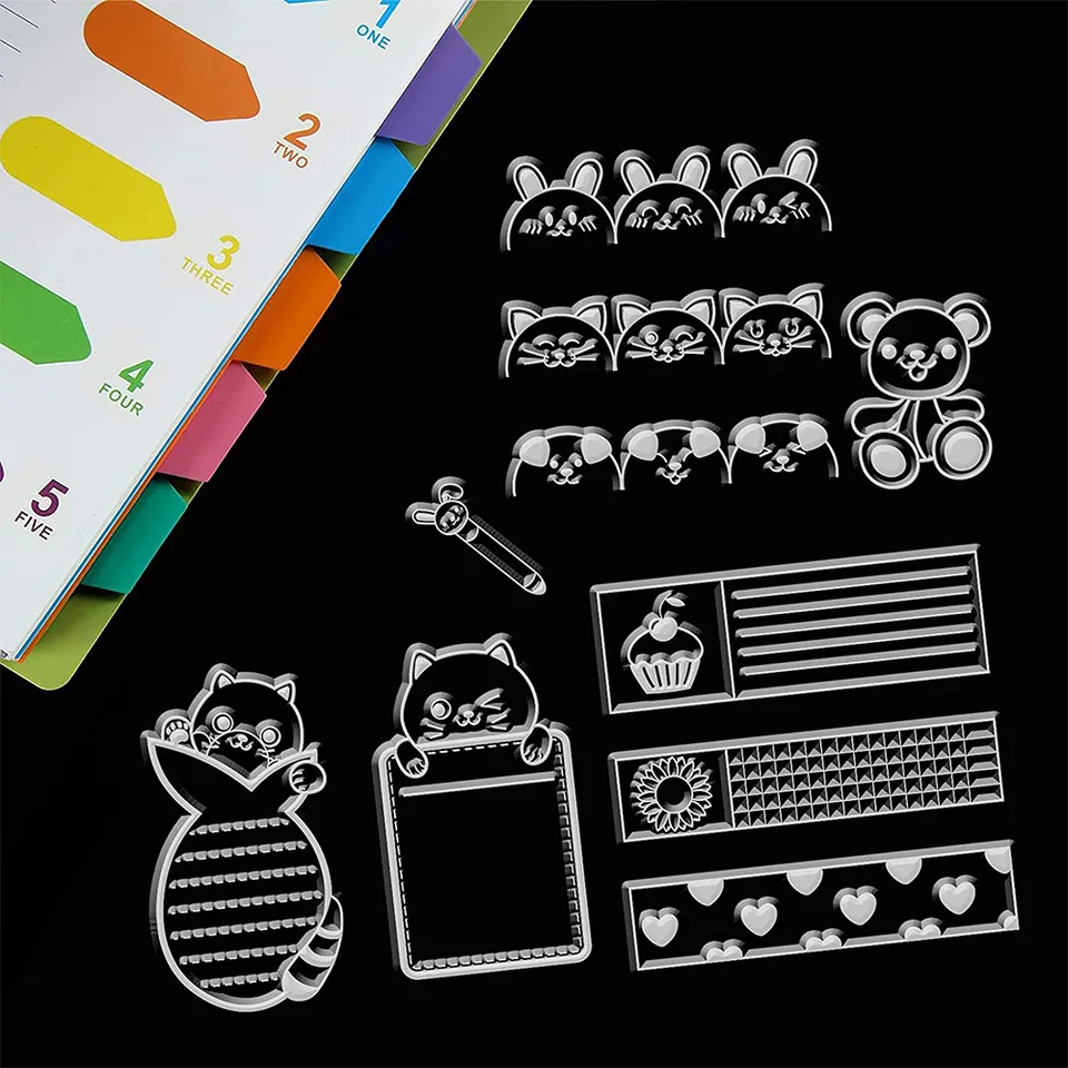 Decorativi GLOBLELAND Timbri Trasparenti Pesca - Set 172 Pezzi Per Scrapbooking E Decorazione