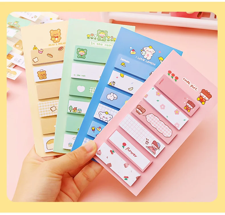 1 Stück Lytwtw's süße Kawaii-Tiere, Haftnotiz, Notizblock, Notizblock, Büro, Schulbedarf, Schreibwaren, Planer, selbstklebend – Detail 5