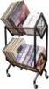 Vinyl Record Storage Rack, 2 Tier Record Organizer With Wheels, 200 Lp Albums Storage Rack Shelf, Metal Records Display Shelf 1