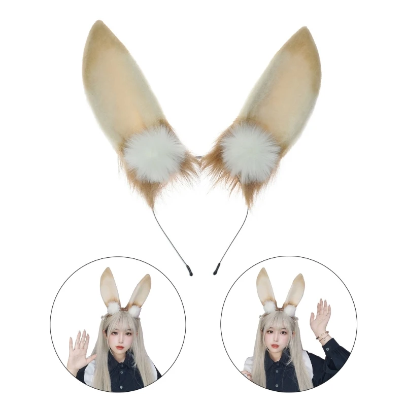 

Hairhoop for Easter Day Furry Plush Hairband Bendable Anime Headband Party Costume Cosplay Props Headpieces
