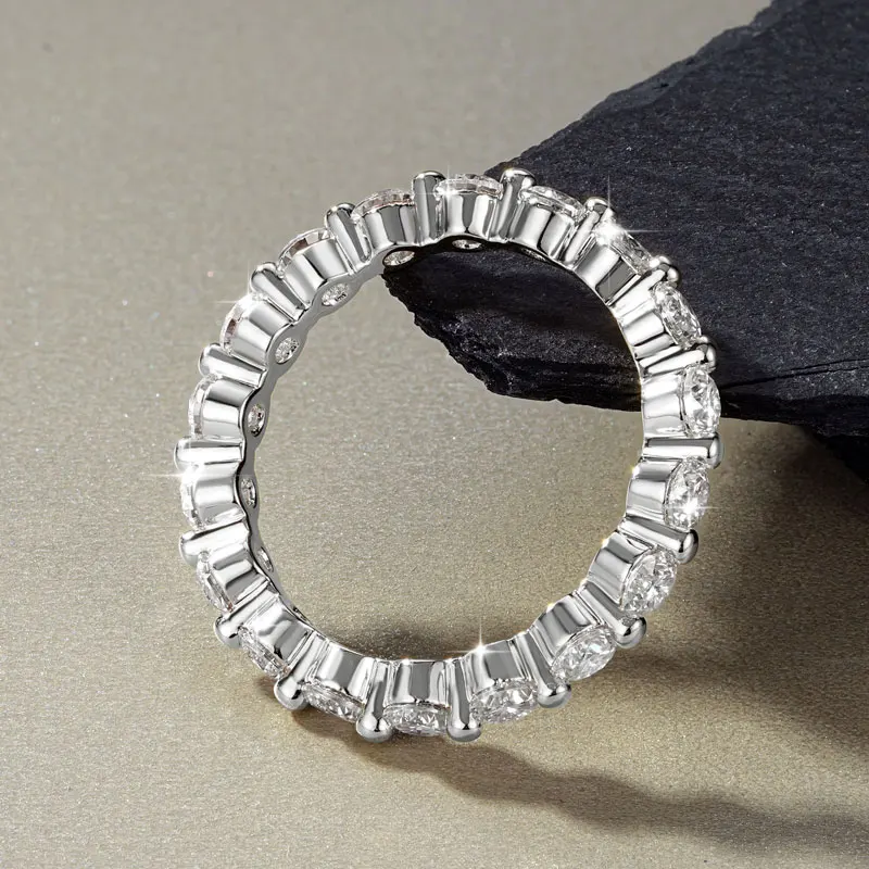 Ehhai GRA-Zertifizierter 3mm Moissanit Voll-Eternity-Ring Stapelbarer Verlobungsring für Damen 14K Goldfilled Hochzeitsschmuck Geschenke – Detail 15