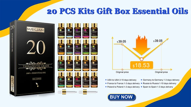 Set 35 Oli Essenziali Puri 5ml Per Aromaterapia - Lavanda, Eucalipto, Tea Tree E Altri - Foto 8