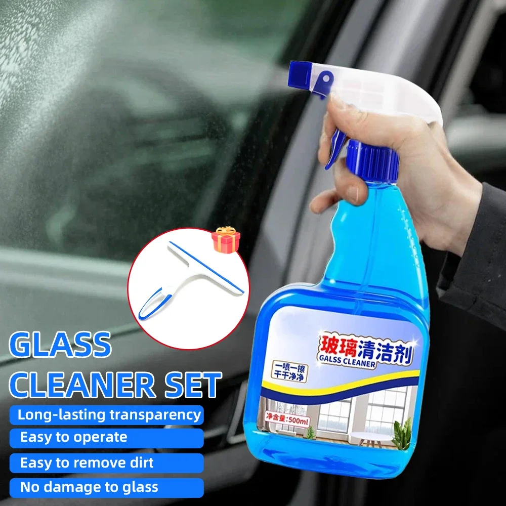 Car Glass Oil Film Remover Windshield Cleaner Dirt Removal Spray for Window Bathroom with Scraper Cleaning Tool for vw Polo Beet