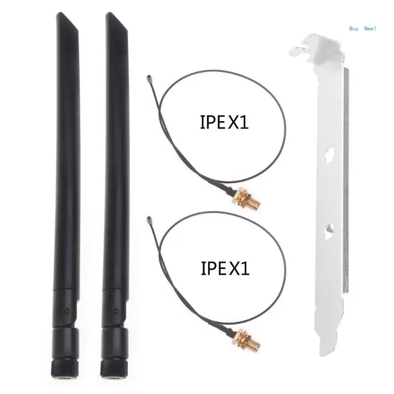 

2x8Dbi Dual Band 2.4G/5GHz U.FL IPEX IPEX1 20cm Cable to RP-SMA Pigtail Antenna Set For Intel AX210 AX200 9260 WiFi